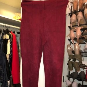 Fashion Nova Maroon Velvet high waist pants